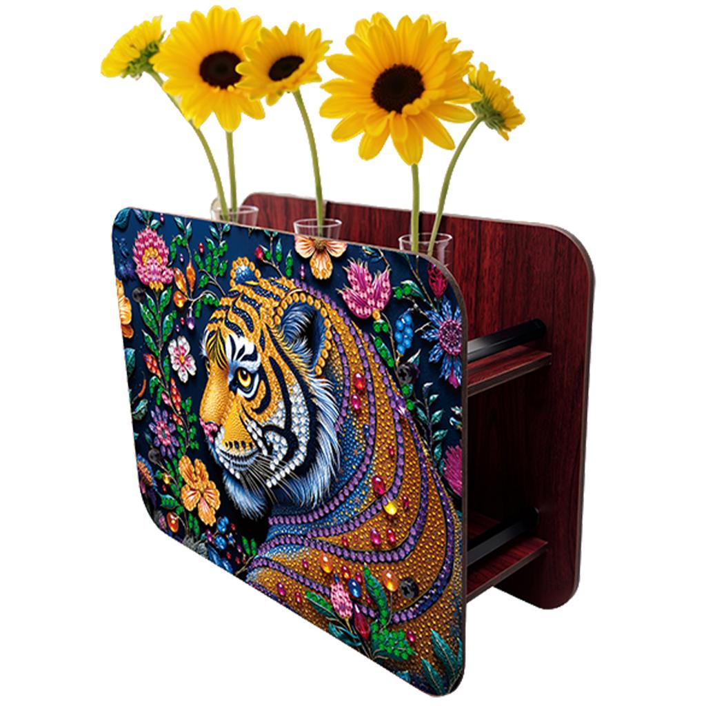 DIY Diamond Painting Wooden Tube Vase Two-Sided Pattern 5D DIY Vase Diamond Painting Kit for Adults Gift Idea Home Office Decor