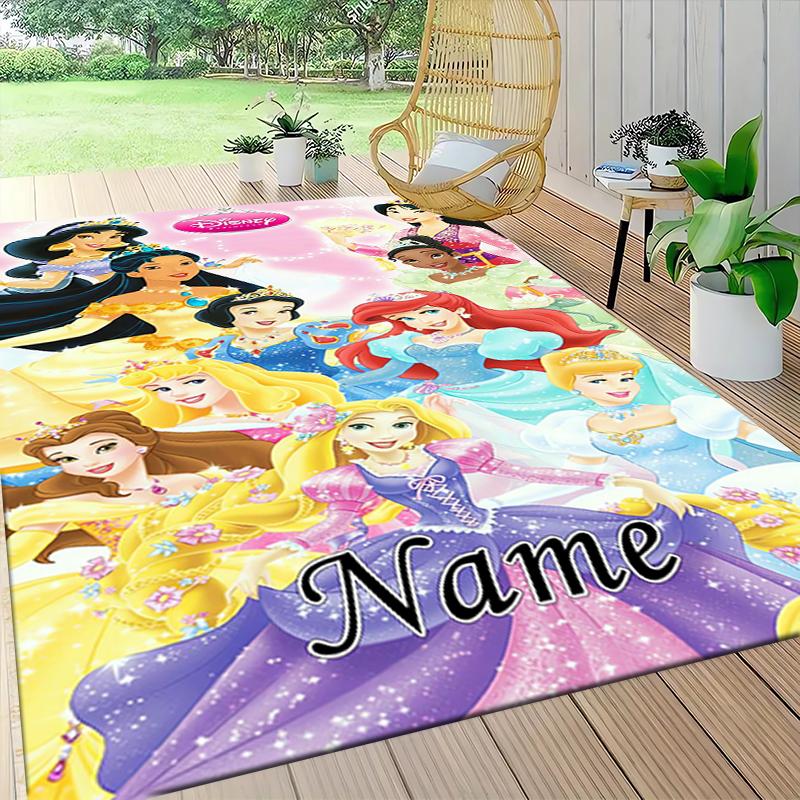 Custom Name Princesses Pastel Colors Carpet Rug Customizable Soft Washable Anti-Slip Home Living Room Sofa Mats Personalized Rug. 0909294
