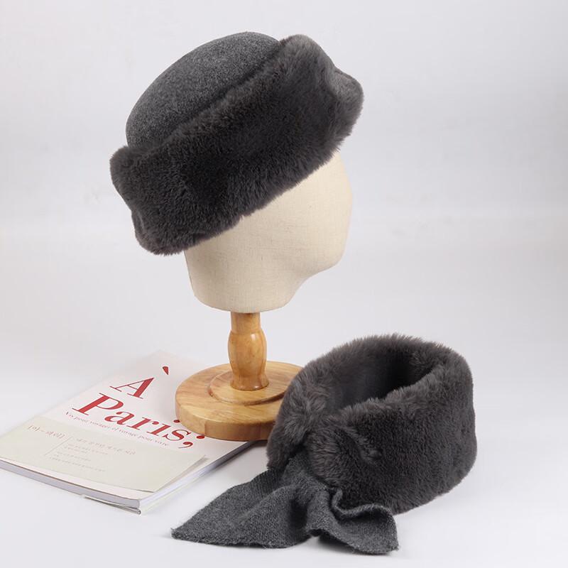 

Women s Winter Woolen Trapper Hat and Scarf Set