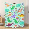 1 Flannel Throw Blanket Dinosaur Party Fun Scene 4 Shawl Blanket Nap Blanket Sofa Blanket Lightweight Soft Comfortable Warm Suitab