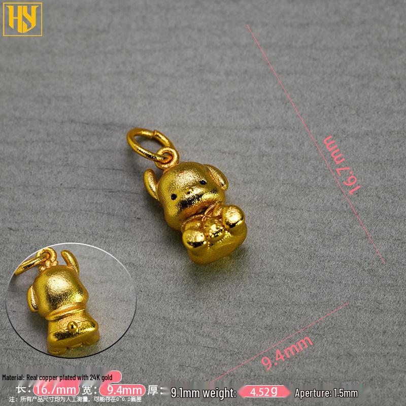 Gold-Plated Copper Doraemon & Animal Charms for DIY Bracelets & Necklaces