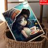 Halloween pearl painting art full pearl handmade diy home decorations witch with black cat and tea cup design
