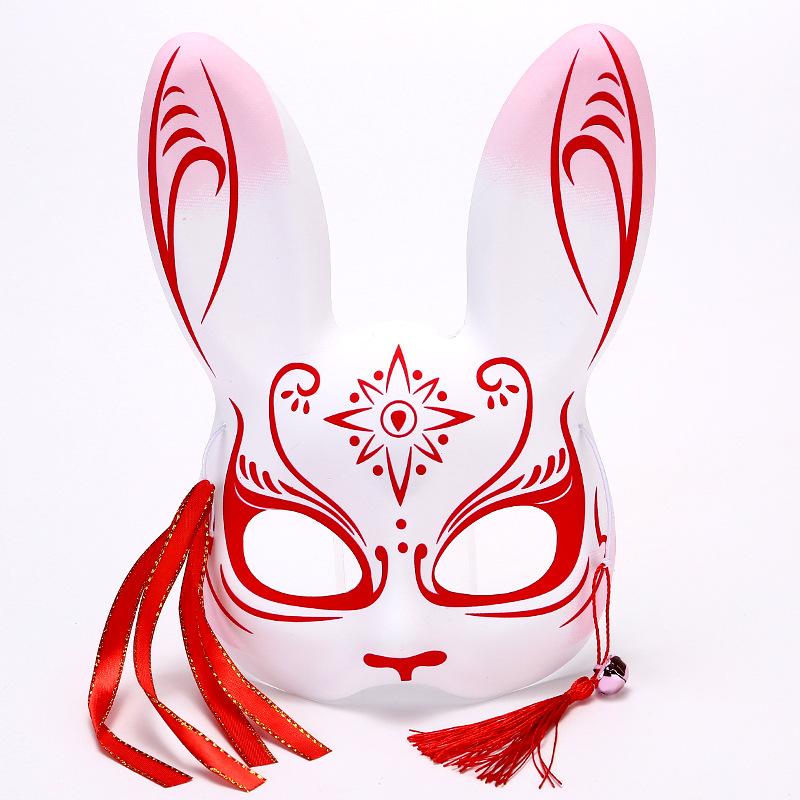 Rabbit Mask Rabbit Half Face Masks Bunny Masks Half Face Standing Ears Anime Mask For Party Dress Up Props Men