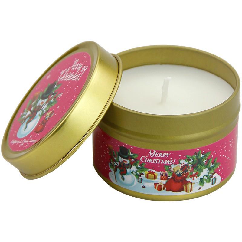 Christmas Edition Scented Candle Tin Set with Dried Flowers - Eight Soy Wax Essential Oil Candles