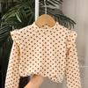 Children's Stylish Long-sleeved Versatile Printed Autumn-style Girls' Blouse with New Sleeves and Floral Print