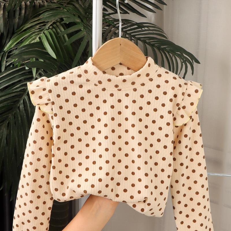 Children's Stylish Long-sleeved Versatile Printed Autumn-style Girls' Blouse with New Sleeves and Floral Print