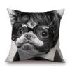Adorable Cute French Bulldog Pattern Linen Throw Pillow Case For Trendy Home Decor