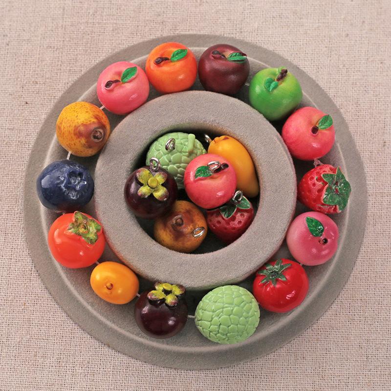 3D Simulated Fruit Resin Pendants 5Pcs Fun Fruit Charms for DIY Party Favors Earring Bracelet Jewelry Making Crafts