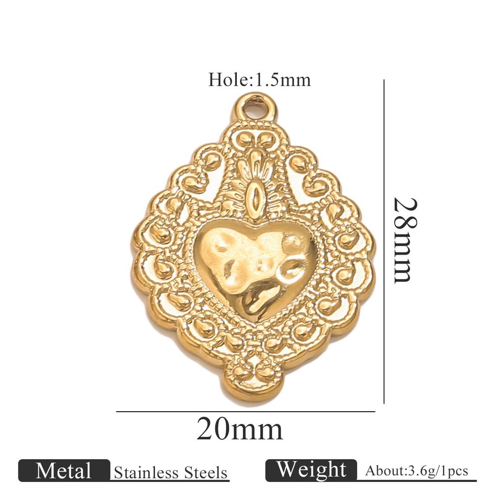 Yori 5PCS Stainless Steel Fashion Sun Love Heart Pendant Bracelet Necklace DIY Accessories Waterproof Wholesale