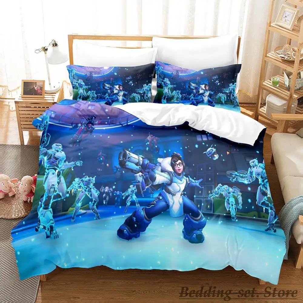 Overwatch 2 Bedding Set Single Twin Full Queen King Size Bed Set Adult Kid Bedroom Duvetcover Sets Anime Parure De Lit Bed