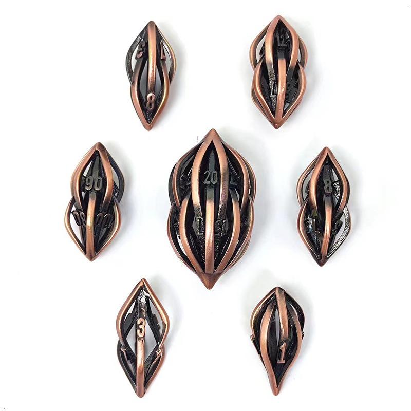 Dungeons and Dragons Dice Hollow Metal Dice D&D Polyhedral Cool RPG Dice for Role Playing D&D Gift D20 D12 D10 D8 D6 D4