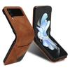 Simple Line Credit Card Slot Phone Case for Samsung Galaxy Z Flip 7FE ZFlip6 Z Flip 3 4 5 PU Leather Shockproof Back Cover Coque