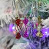 6Pcs/Box Christmas Hanging Candy Ornament with Lanyard Unbreakable Reusable Electroplating Holiday Decoration Xmas Tree Small Sweet Pendant
