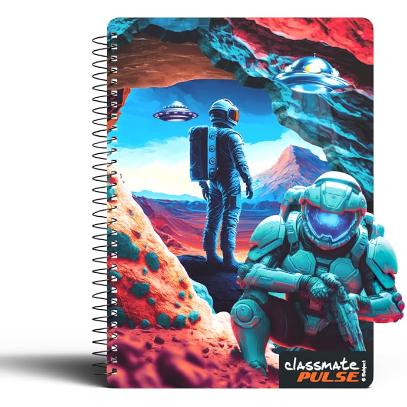 Classmate Pulse 6 Subject 3D Spiral Notebooks - Single Line, 300 Pages, 297mm*210mm