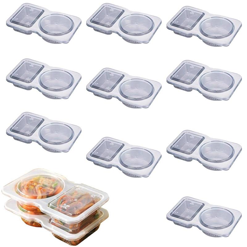 Disposable Portable Two-compartment Sauce Box Seasoning Cup Dipping Box