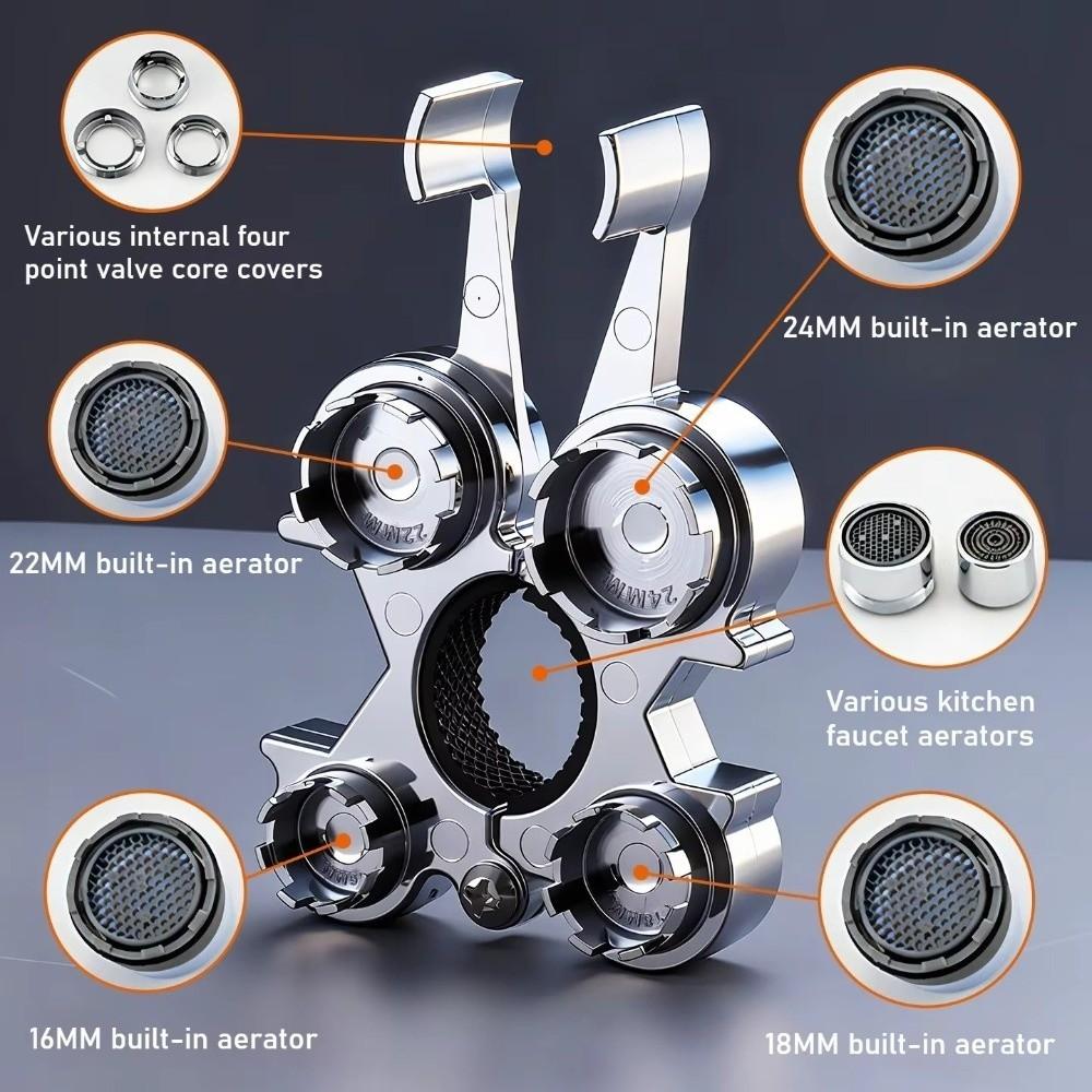 12 in 1 Faucet Aerator Removal Tool Metal Bathroom Taps Spanner Faucet Wrench Bathroom Kitchen