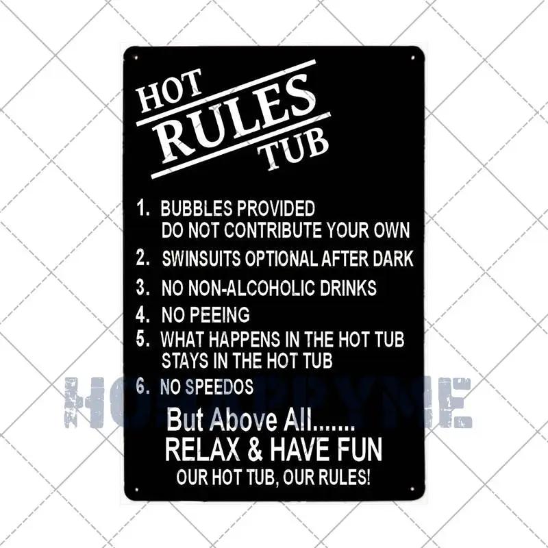 Funny Outdoor Hot Tub Metal Tin Sign Plates Vintage Poster Bathroom Plaques Wall Decorative Retro Home Decor 20*30cm