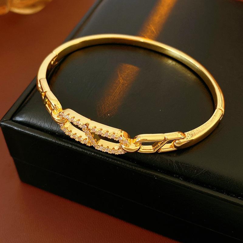 18K real gold electroplated zircon hammer snake bone chain bracelet personalized bracelet