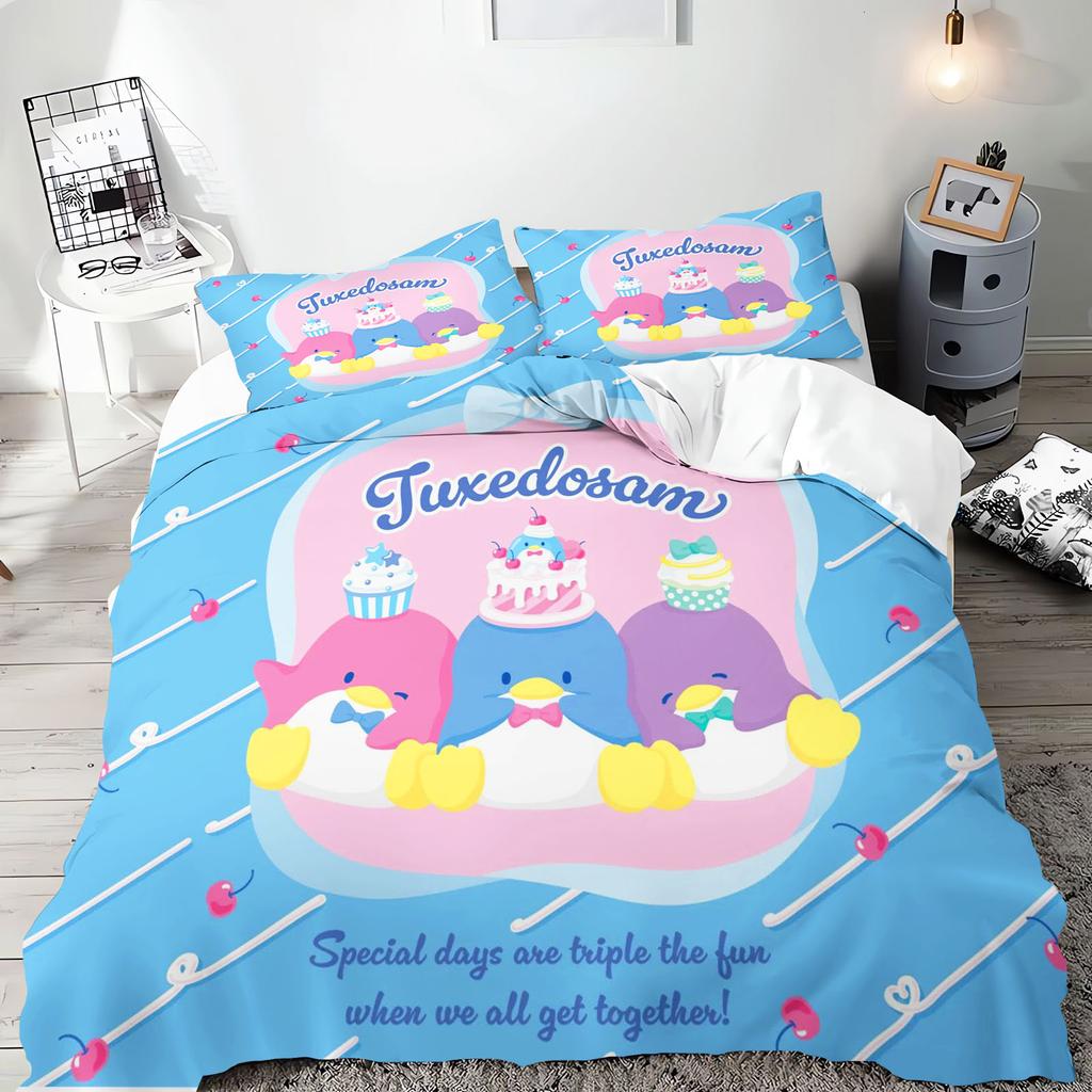 Tuxedo Sam 3-Piece 1 Quilt Cover One Piece Bedding Set Comforte Luxus Exquisite Birthday Gift 100% Polyester Home Decor