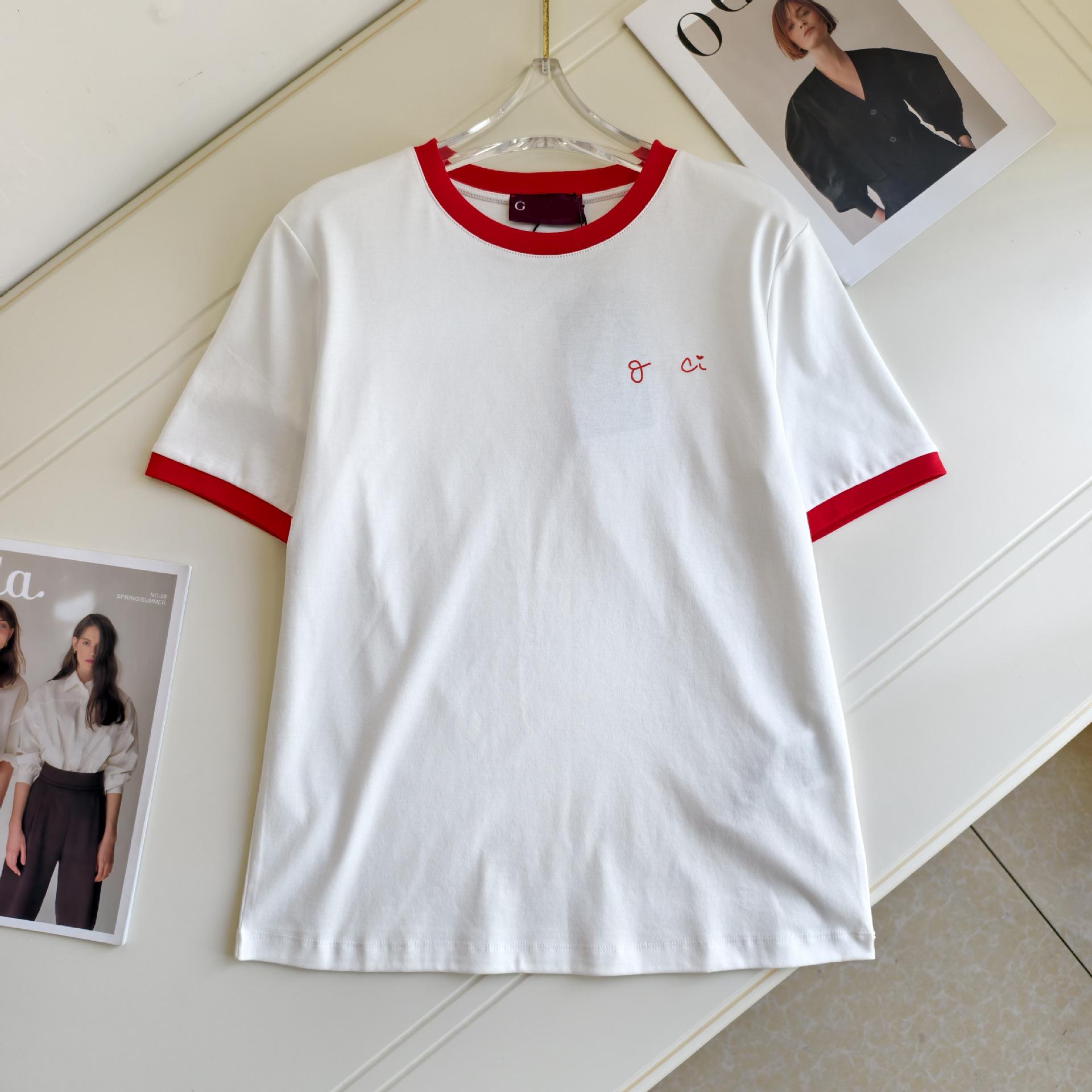 

Женский топ G-Brand с тиснением, цветовыми блоками, круглым вырезом и коротким рукавом Large белый