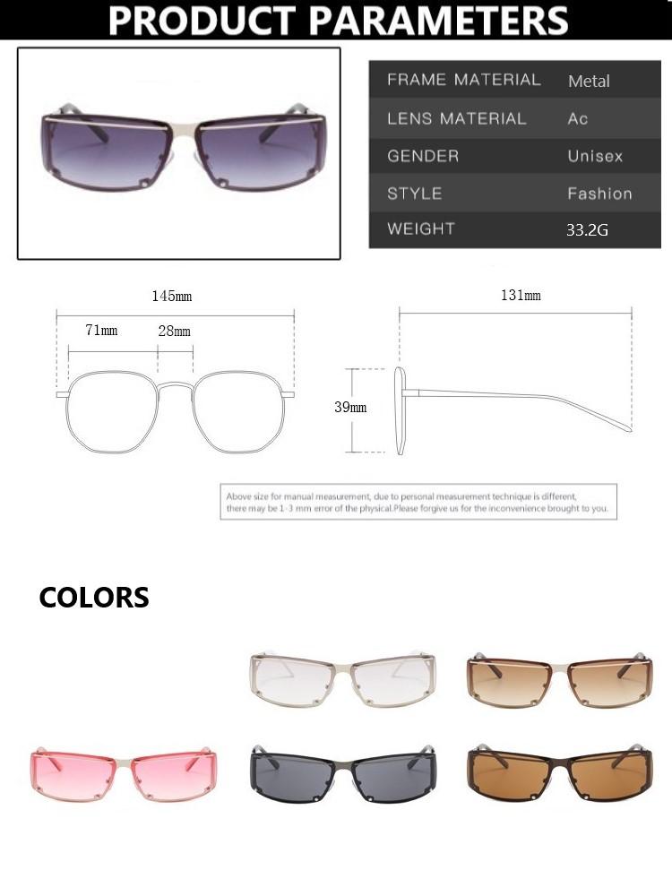 Y2k Sunglasses Women Fashion Brand Designer Gradient Goggle Sun Glasses Men Steam Punk Glasses Shades Eyewear Mirror Eyeglasses