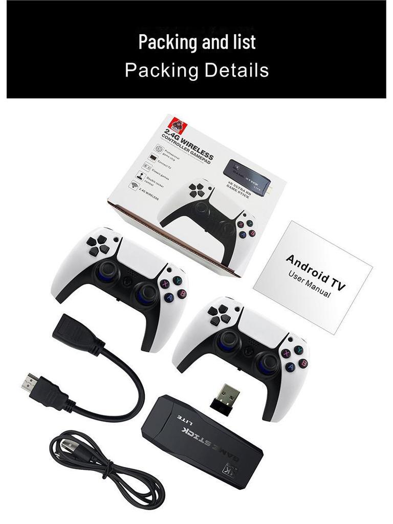 Wireless HD M15 Game Console with PS1 Arcade Games and White Controller