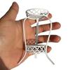 [J] 1Pcs 1:12 Dollhouse Mini Iron Double Layer Flower Stand Round Storage Rack Simulation Miniature Model Doll House Accessories