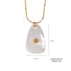 Stainless Steel 18K Gold-plated Colorful Crystal Pendant Necklace, Fashionable and Personalized Jewelry