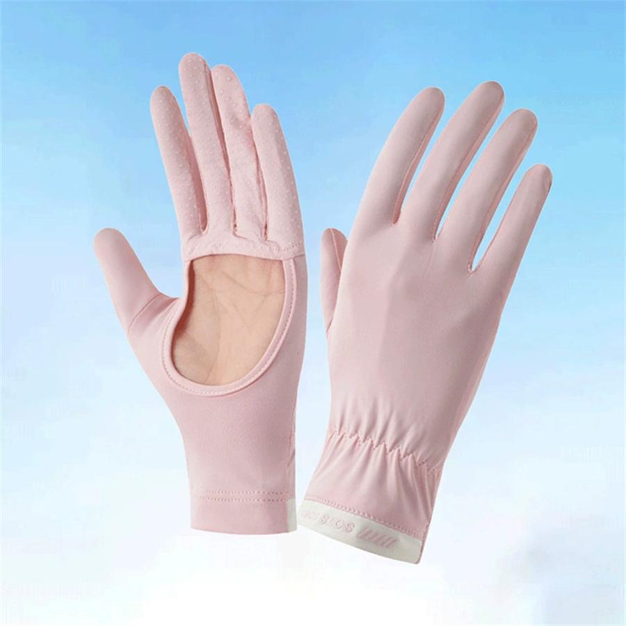 

Lightweight UV Protection Gloves with Palm Cutout for Summer Outdoor Activities UPF 50+ Non-Slip Breathable Driving Gloves L рожевий