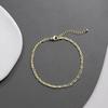 Wasserdichte Fußkettchen für Damen, 14K Gold Silber plattiert, mehrlagige Perlen Fußkettchen Armbänder für Damen Mädchen Sommer Schmuck Geschenke