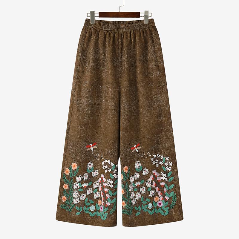 ZANZEA Dámské ležérní kalhoty s elastickým pasem, volné, s květinovým potiskem