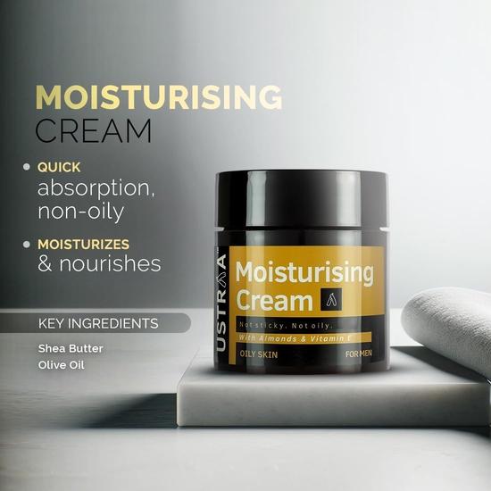 Ustraa Bright & Oil-free Combo - Foaming Face Wash - For Skin Brightening - 150 Ml | Helps Prevent Blackheads | NO SLS & Moisturising Cream