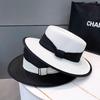 Flat Top Straw Hat Children's Summer 2025 New Straw Top Hat Seaside Sunshade Sunscreen Hat Beach Sun Hat