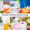 4Pcs Glass Straws Reusable Drinking Glass Tube Eco-friendly With Cleaning Brush Events Party Favors Supply