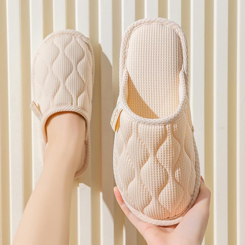 Damen Baumwolle & Leinen Hausschuhe - Rutschfest für Frühling & Herbst