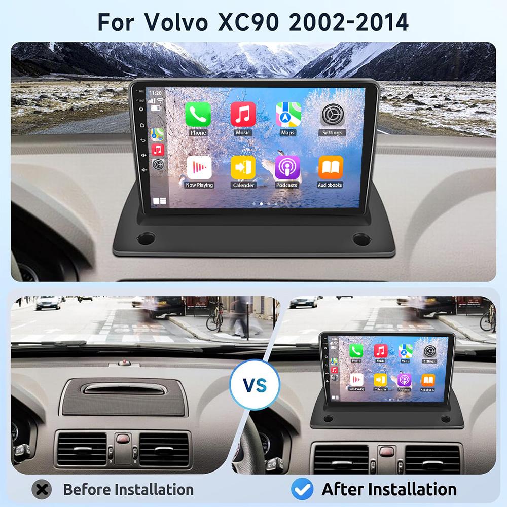 For  Volvo Xc90 2004-2014  Android 2 Din Car Auto Carplay 4G+WIFI GPS Car Radio Navigation Multimedia Video Player Stereo BT