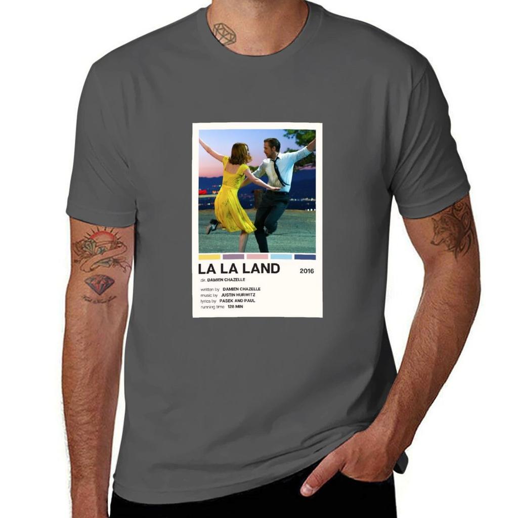 La La Land Filmplakat T-Shirt T-Shirts Für Mann Pack Weißes T-Shirt Für Mann Baumwoll-T-Shirt 100% T-Shirt