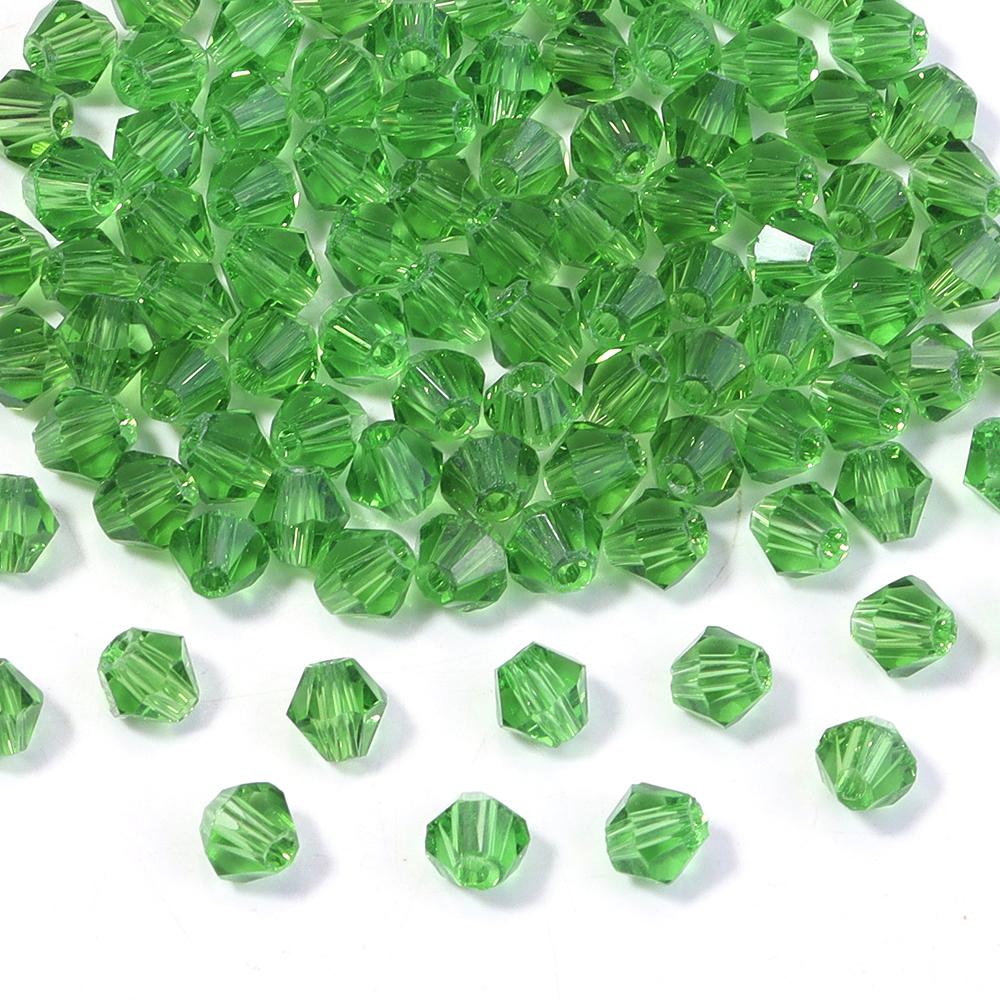 200pcs/lot 4mm Colorful Glass Crystal Beads Bicone Beads Loose Spacer Beads For Jewelry Making DIY Bracelet Necklace Accessories