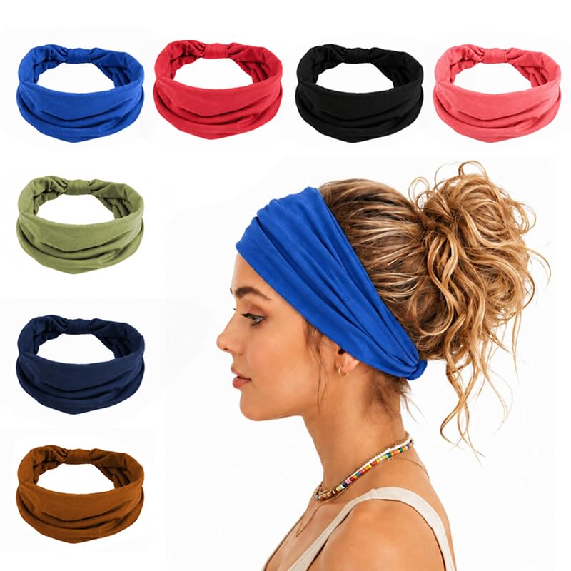 Women's Headband - Loose, Breathable, and Sweat-absorbent Elastic Headband, Suitable for Yoga, Fitness, and Running (Black)