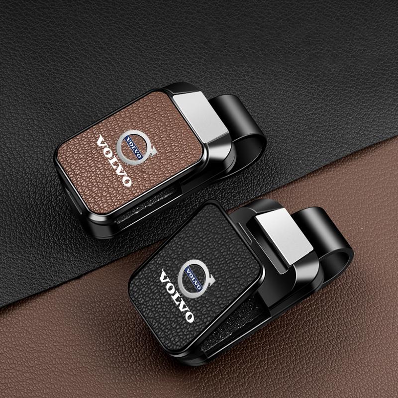 Držák na sluneční clonu do auta na brýle Kožený držák na sluneční clonu na sluneční brýle Pro Volvo XC40 XC60 XC70 XC90 S60 S80 S90 V40 V60 V90 EX30 EX90