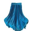 Maxi Skirt High Waist Glossy Long Skirt Solid Color Pleated Design Large Hem Dance Skirt Work Leisure Daily Wear