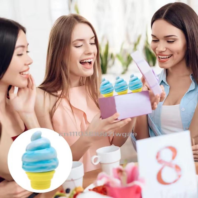 Schylling Nee Doh Ice Cream Sensory Toy Stress Relief Fidget Toy for Anxiety Focus Adults Kids