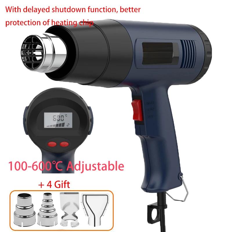 220V industrial heat gun hair dryer construction 2000W hot air gun air dryer for soldering thermal blower shrink wrapping