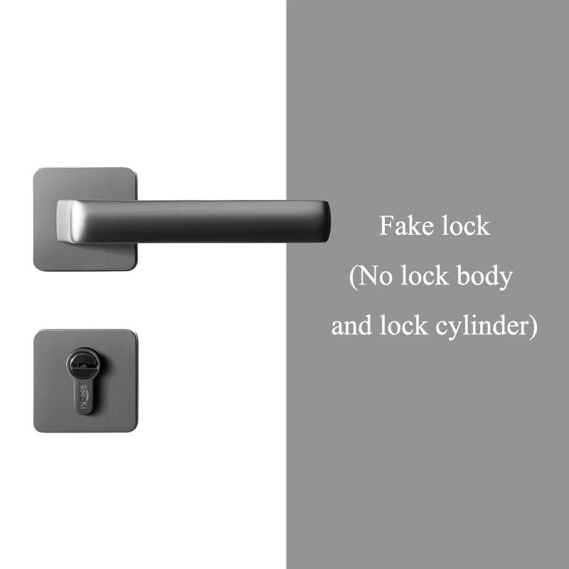

1 set Gray /zinc alloy door handle Interior / Square Bedroom door lock Split Silent door lock ,Door hardware 72mm&50mm