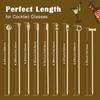 Metal Cocktail Picks, Gold Martini Skewers for Olive 4.2 in to 4.38 in, Stainless Steel Drinks Garnish Sticks, Reble Toothpicks for Appetizers, Home