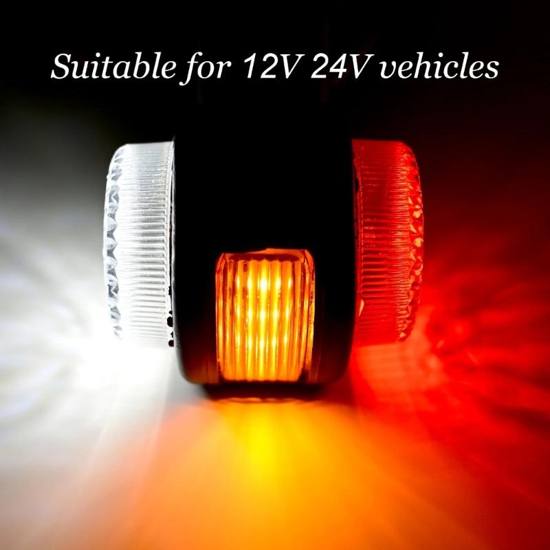 12V 24V Truck Side Marker Light Rear Brake Lights Replacement Side Marker Indicator Lamps Turn Signal Clearance Light