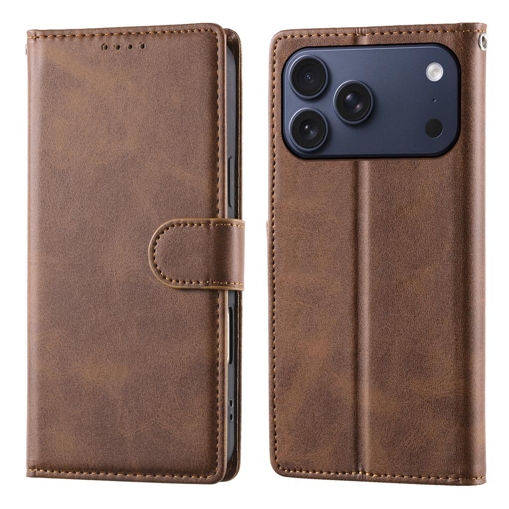 Business Leather Flip Case For iPhone 17 16 Pro Max Air 16E 15 14 13 12 11 Pro XS Max XR 8 7 Plus SE Cards Solt Wallet Cover