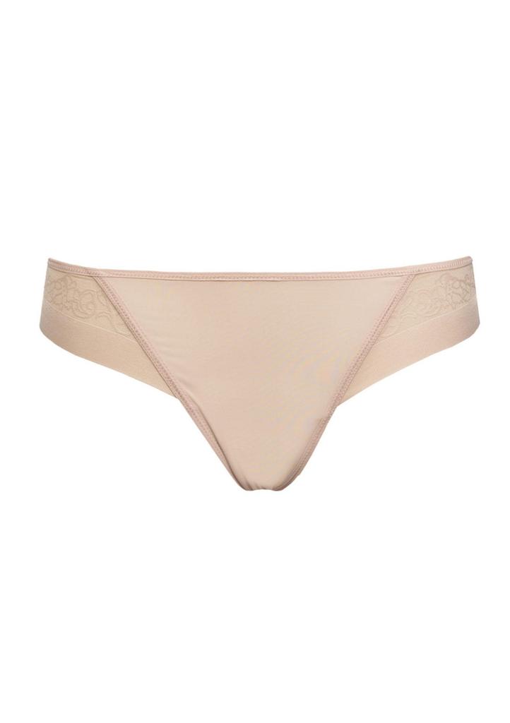Seamless Brazilian Briefs Made of Tulle 2507 Flower Sielei Beige
