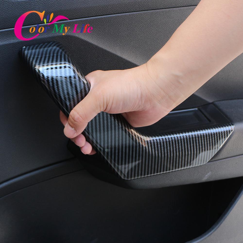 Car Door Armrest Panel Cover Sticker for VW Volkswagen Troc T-roc 2018 - 2023 Door Handle Trim