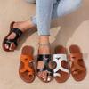 Zehensteg-Flatsandalen Farbe Übergröße Lässige Strandsandalen